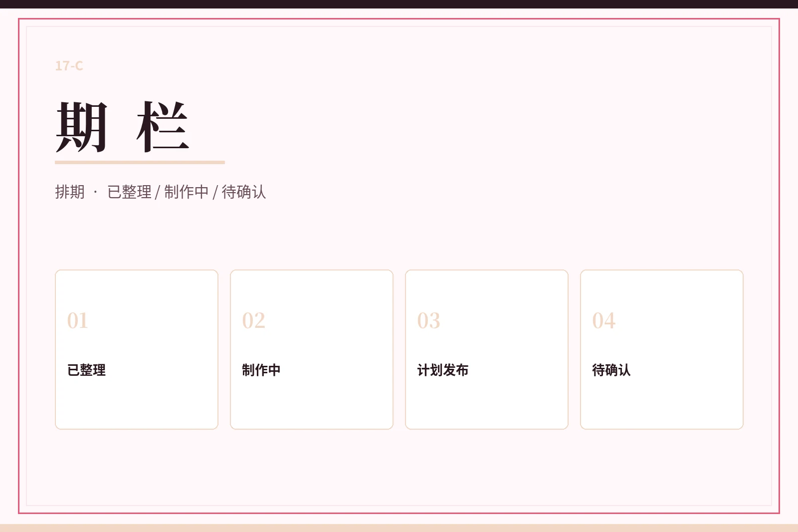 17C期栏状态整理
